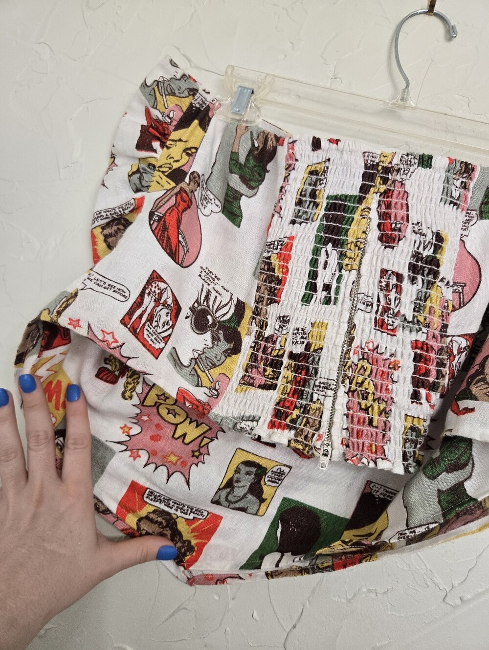 Reformation Linen Comic Cartoon Strapless Dillon Top, 16 - Picture 10 of 13
